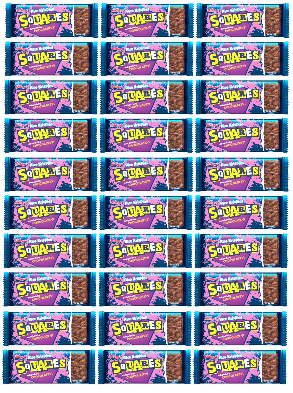 30 x Rice Krispies Squares Totally Chocolately 36Gm