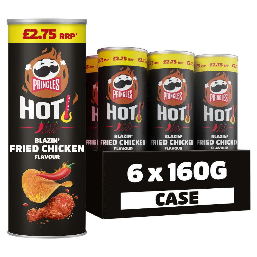 6 X Pringles Hot Blazin' Fried Chicken - 160Gm