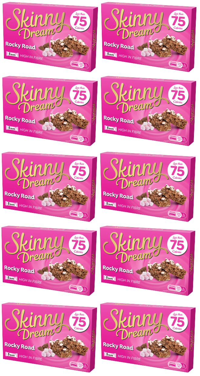 10 x Skinny Dream Rocky Road Bars 5 Pack 5X20Gm