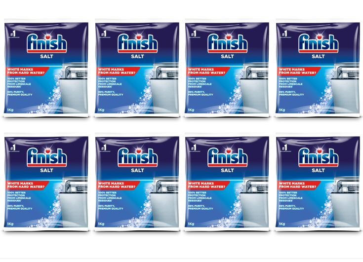 8 x Finish Dishwasher Salt - 1Kg