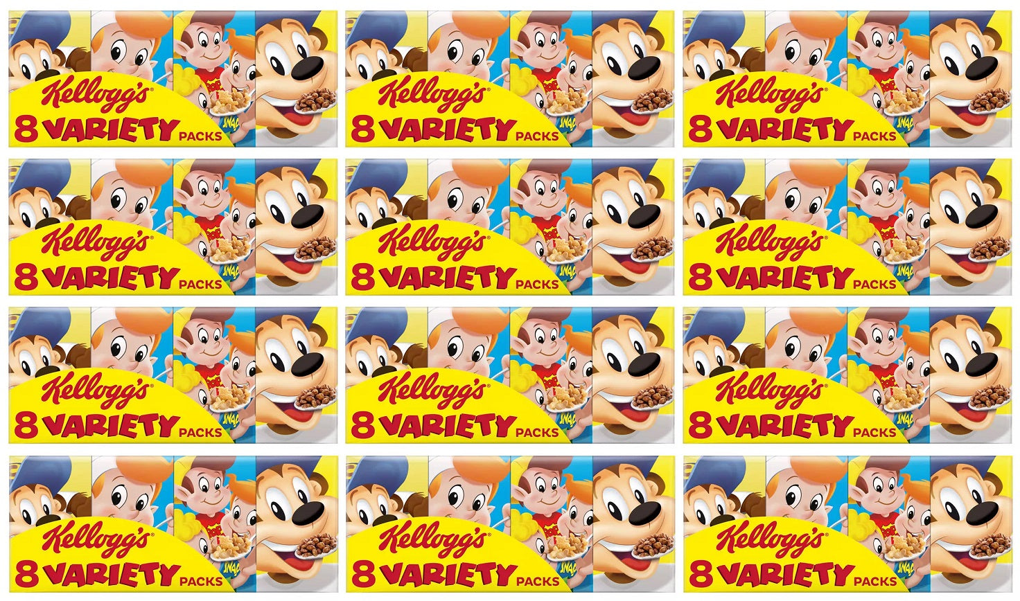 12 x Kellogg's 8 Variety Packs 196G