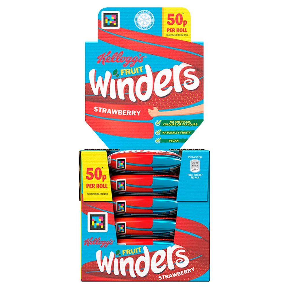 30 x Kelloggs Fruit Winders Strawberry - 17GM