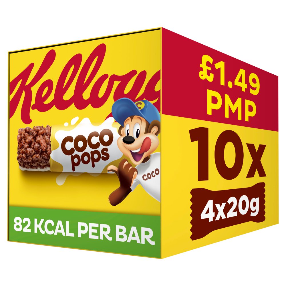 10 X Coco Pops Cereal Bar 4 Pack - 20G