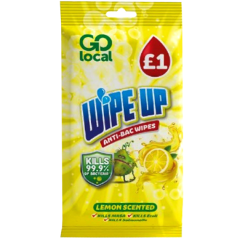12 x Go Local Anti Bacterial Wipes Lemon - 50 PACK