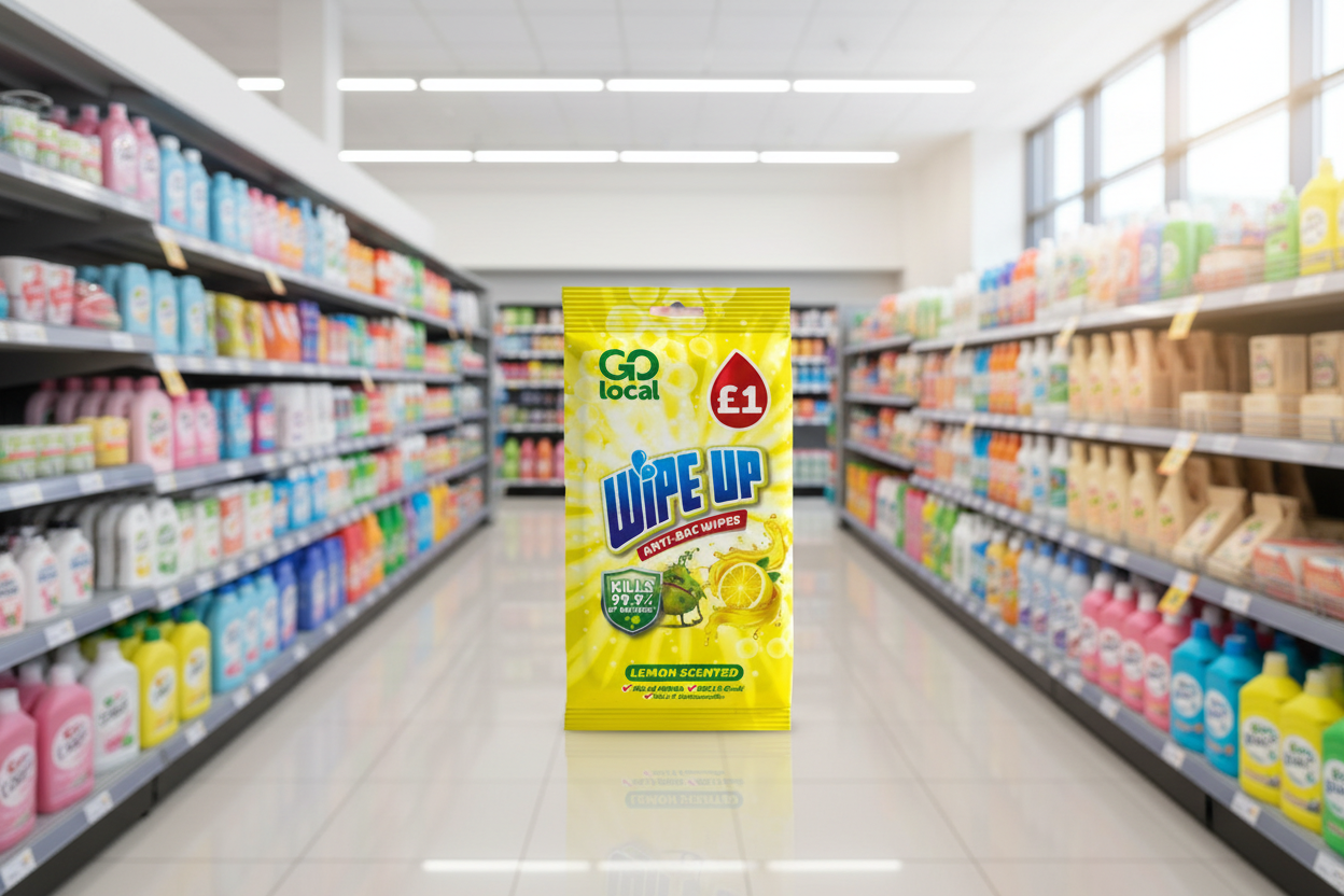 8 x Go Local Anti Bacterial Wipes Lemon - 50 PACK