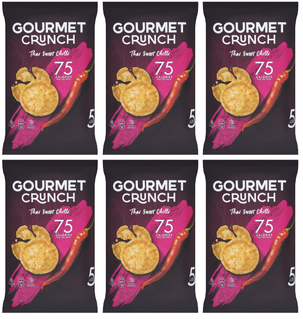 6 x Gourmet Crunch Thai Sweet Chilli 5pk - 5X18GM