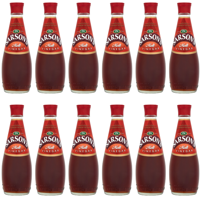 12 x Sarsons Brown Malt Vinegar Table 250Ml