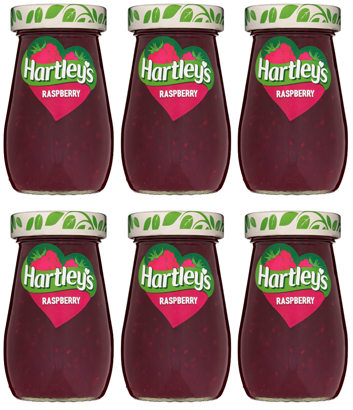6 X Hartleys Best Raspberry Jam (New Size) - 300G