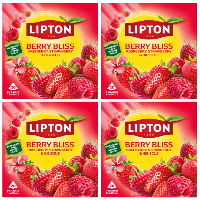 4 X Lipton Berry Bliss Tea Bags - 20Pk