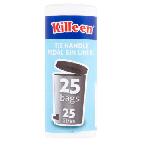 30 x Killeen Pedal Bin Liners Tie Handles 25 Litre - 25 PACK