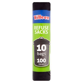 12 x Killeen Refuse Sacks 10 Bags 100 Litres