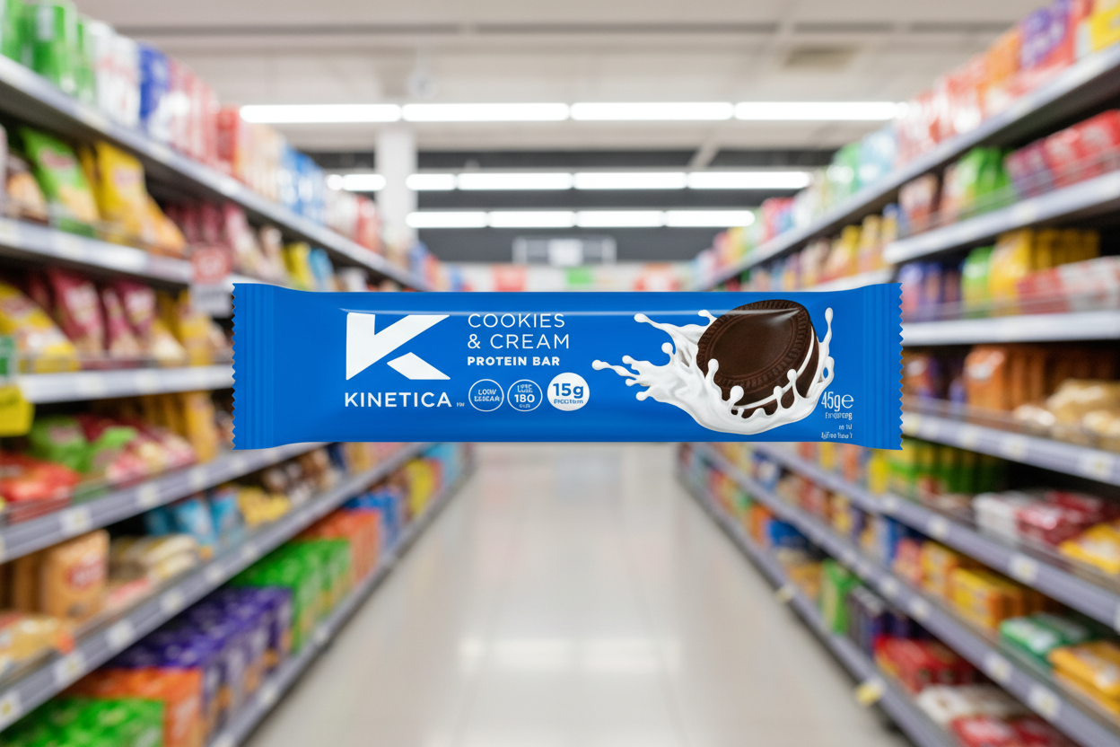 15 x Kinetica Cookies & Cream Protein Bar 45G