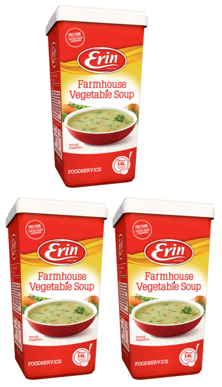 3 x Erin Farmhouse Vegetable Soup 1.24Kg Catering