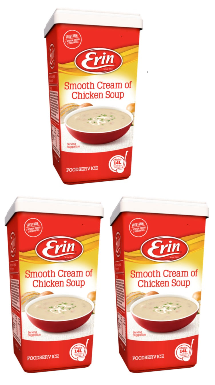 3 x Erin Cream Of Smooth Chicken Soup 1Kg Catering