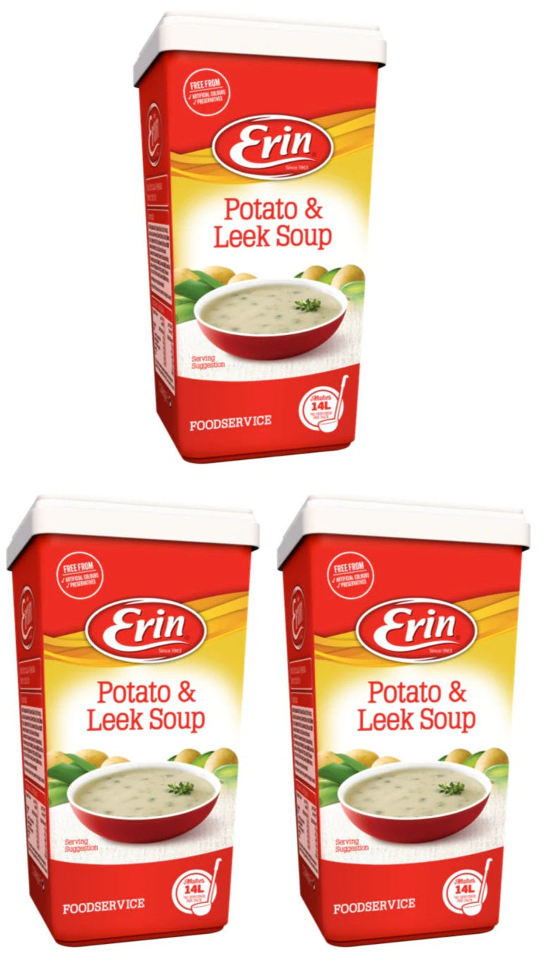 3 x Erin Potato & Leek Soup 1.22Kg Catering