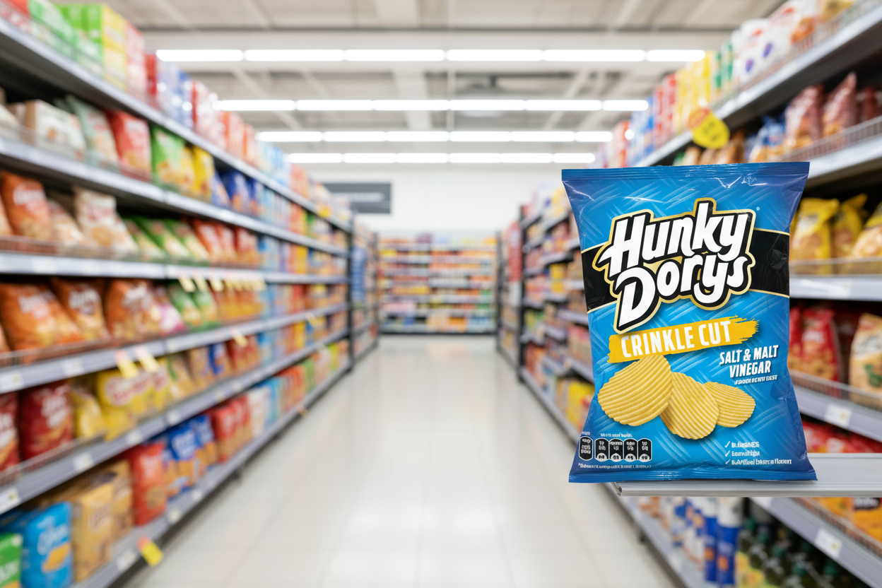 12 x Hunky Dorys Salt & Malt Vinegar Crisps 135G