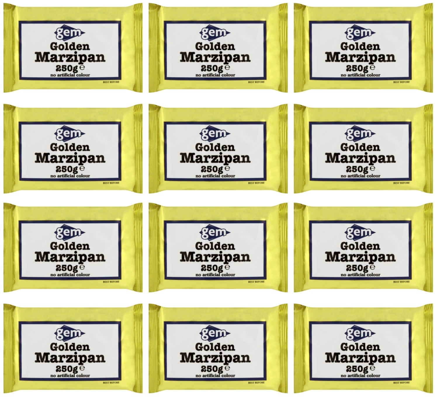 12 x Gem Golden Marzipan 250G