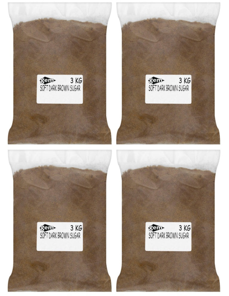 4 x Gem Soft Dark Brown Sugar 3Kg