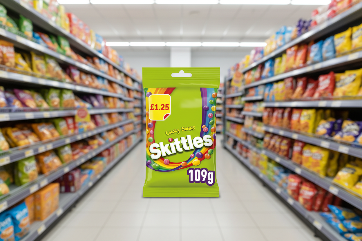14 x Skittles Sours Treat Bag - 109GM