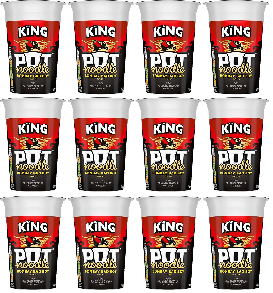 12 X Pot Noodle King Bombay Bad Boy - 114G