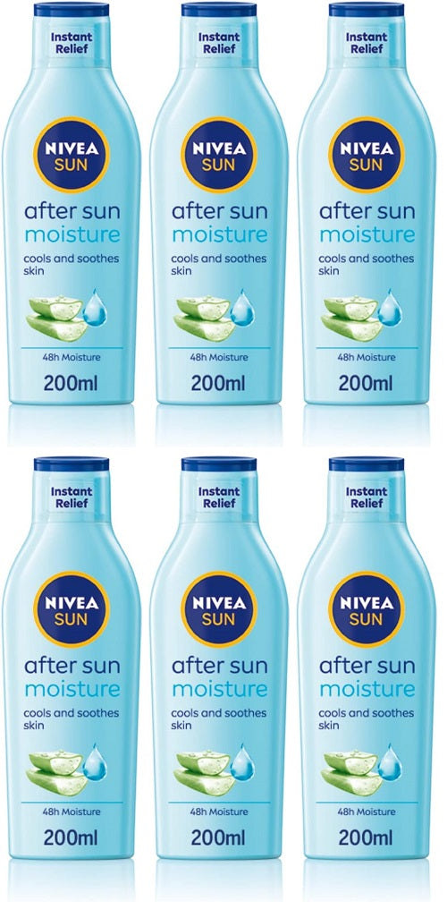 6 x Nivea Moisturising After Sun Lotion 200Ml