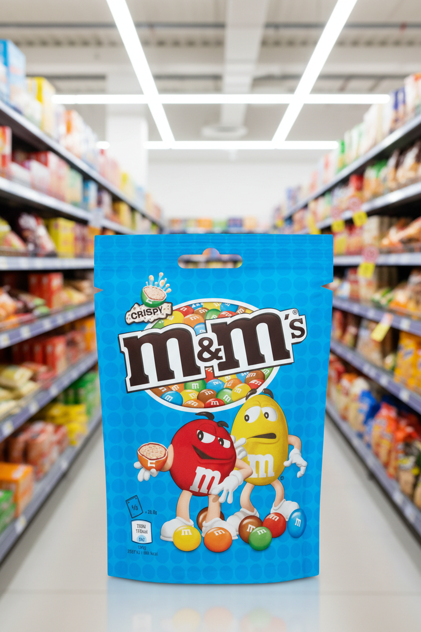 13 x M&m's Crispy Milk Chocolate Pouch Bag  - 107GM