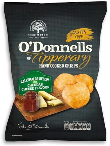 12 x O Donnells Ballymaloe Relish & Cheddar Cheese Crisps 125G