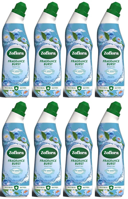 8 X Zoflora Toilet Foam Blue Lotus & Waterlily - 300Ml
