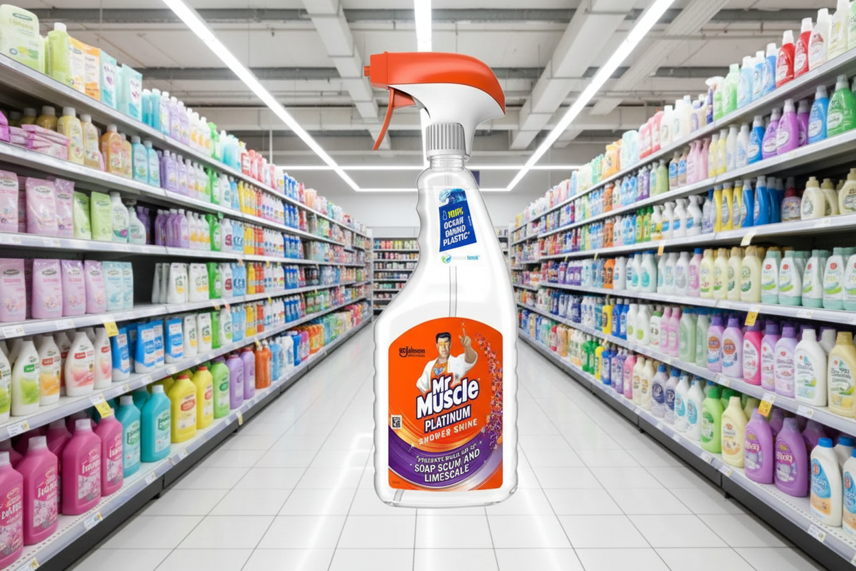 6 x Mr Muscle Platinum Shower Shine Cleaning Spray 750 Ml