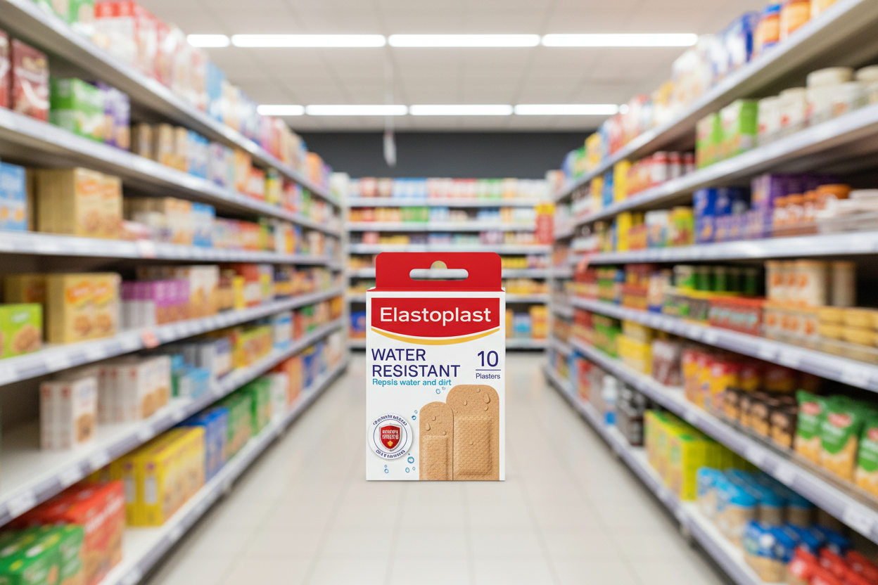 10 x Elastoplast Water Resistant Plastic Plasters (10 Pcs)