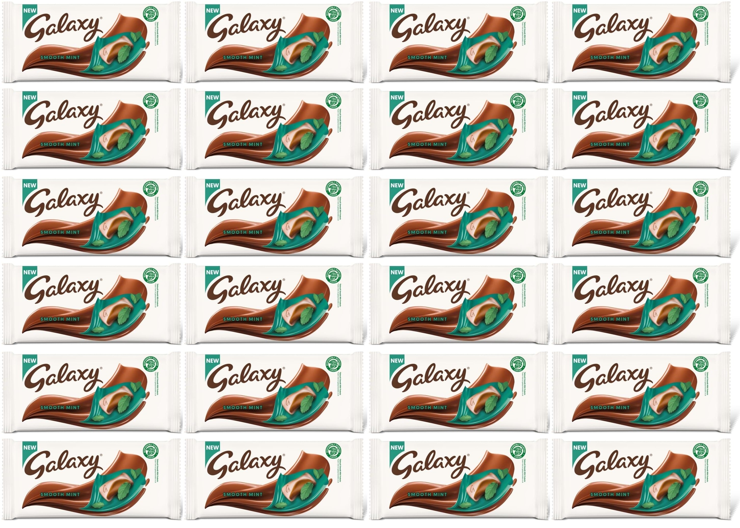 24 x Galaxy Mint Chocolate Block Bar - 110GM