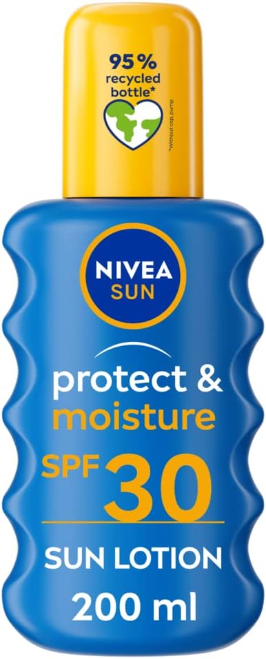 6 x Nivea Protect & Moisture Pump Spray Spf 30 200Ml