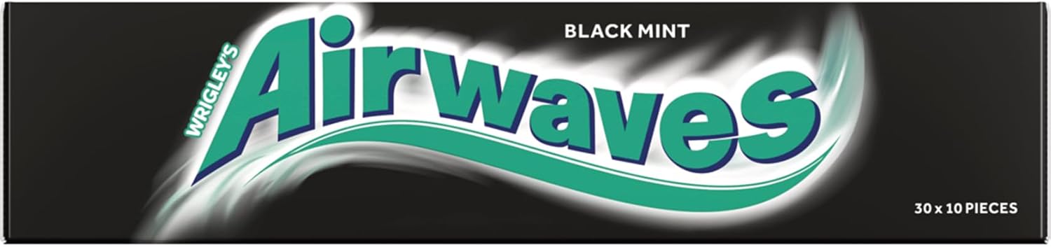 30 x Airwaves Black Mint Flavour Sugar Free Chewing Gum 10 Pieces