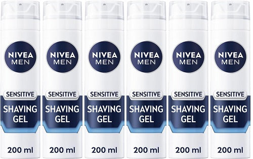 6 x Nivea Men Sensitive Shaving Gel 200Ml