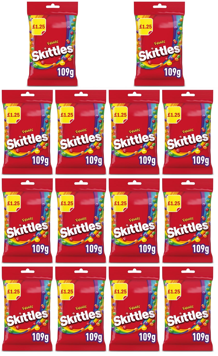14 x Skittles Fruit Flavoured Treat Bag - 109GM
