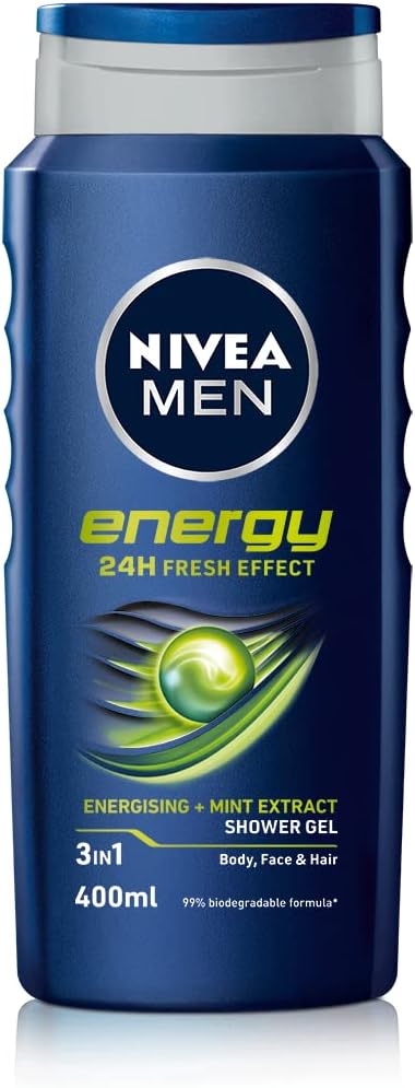 6 x Nivea Men Energy Shower Gel 400Ml