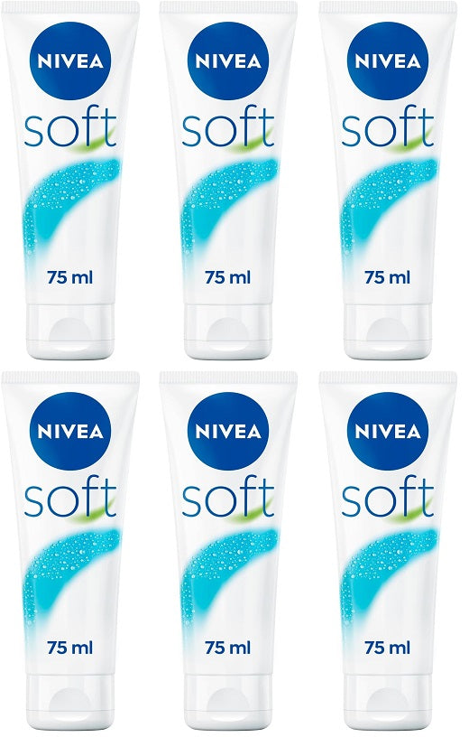 6 x Nivea Soft Moisturising Cream 75Ml
