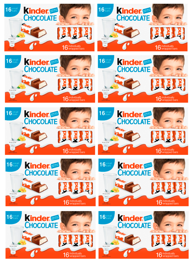 10 x Kinder Chocolate Mini Treat 16Pk 200G