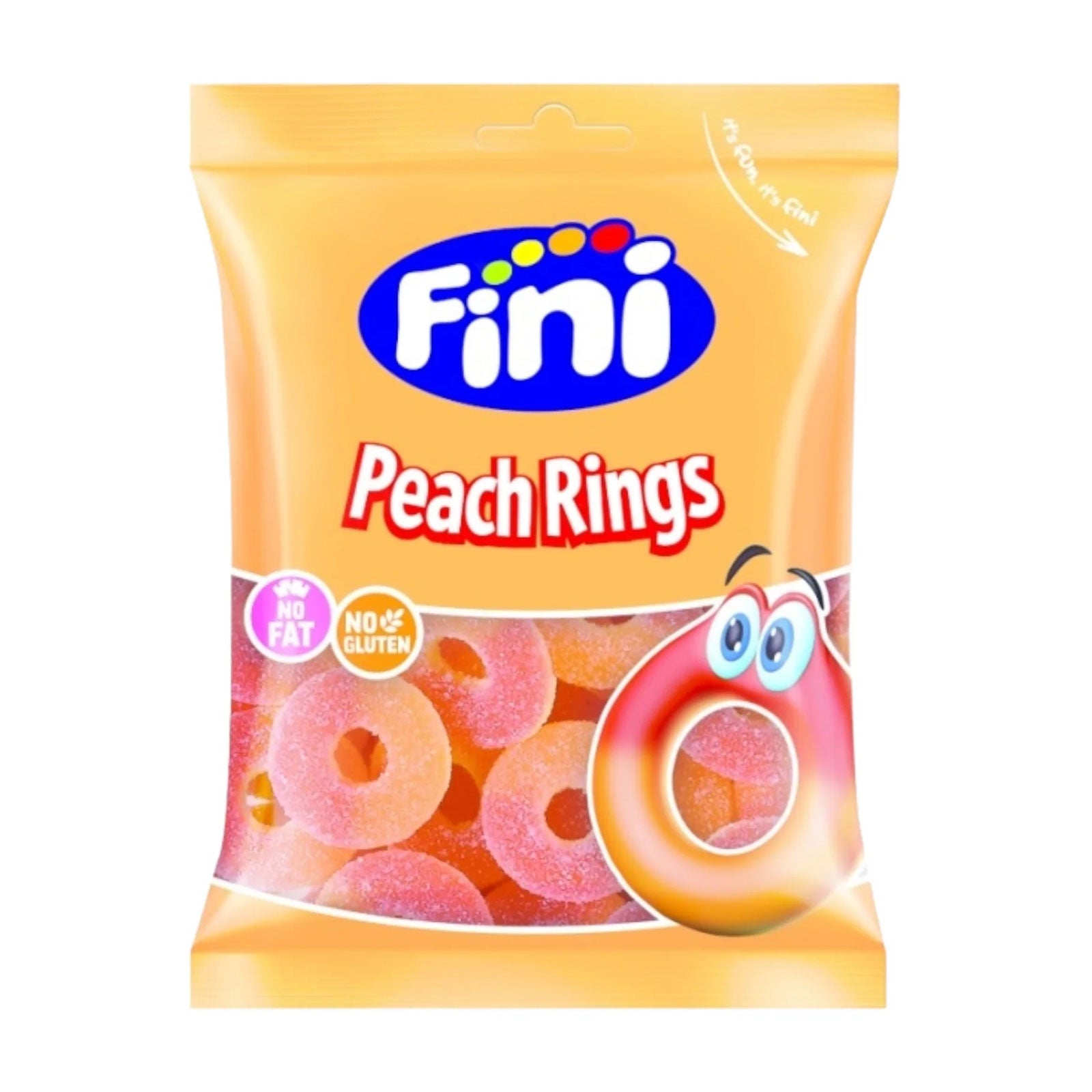 12 X Fini Fizzy Peach Rings Sweet Bag - 75Gm