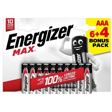 12 x Energizer Max Aaa Batteries Alkaline 10 Pack