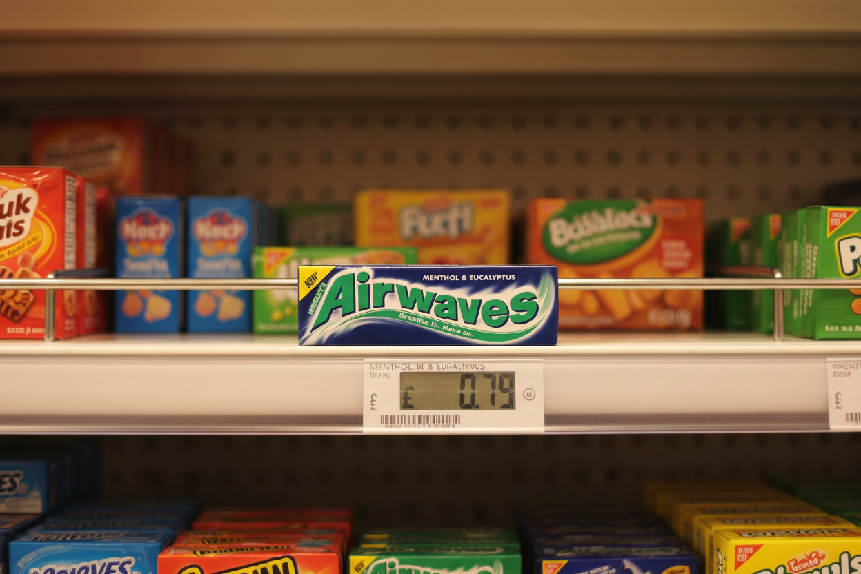 30 x Airwaves Menthol & Eucalyptus Sugarfree Chewing Gum 10 Pieces