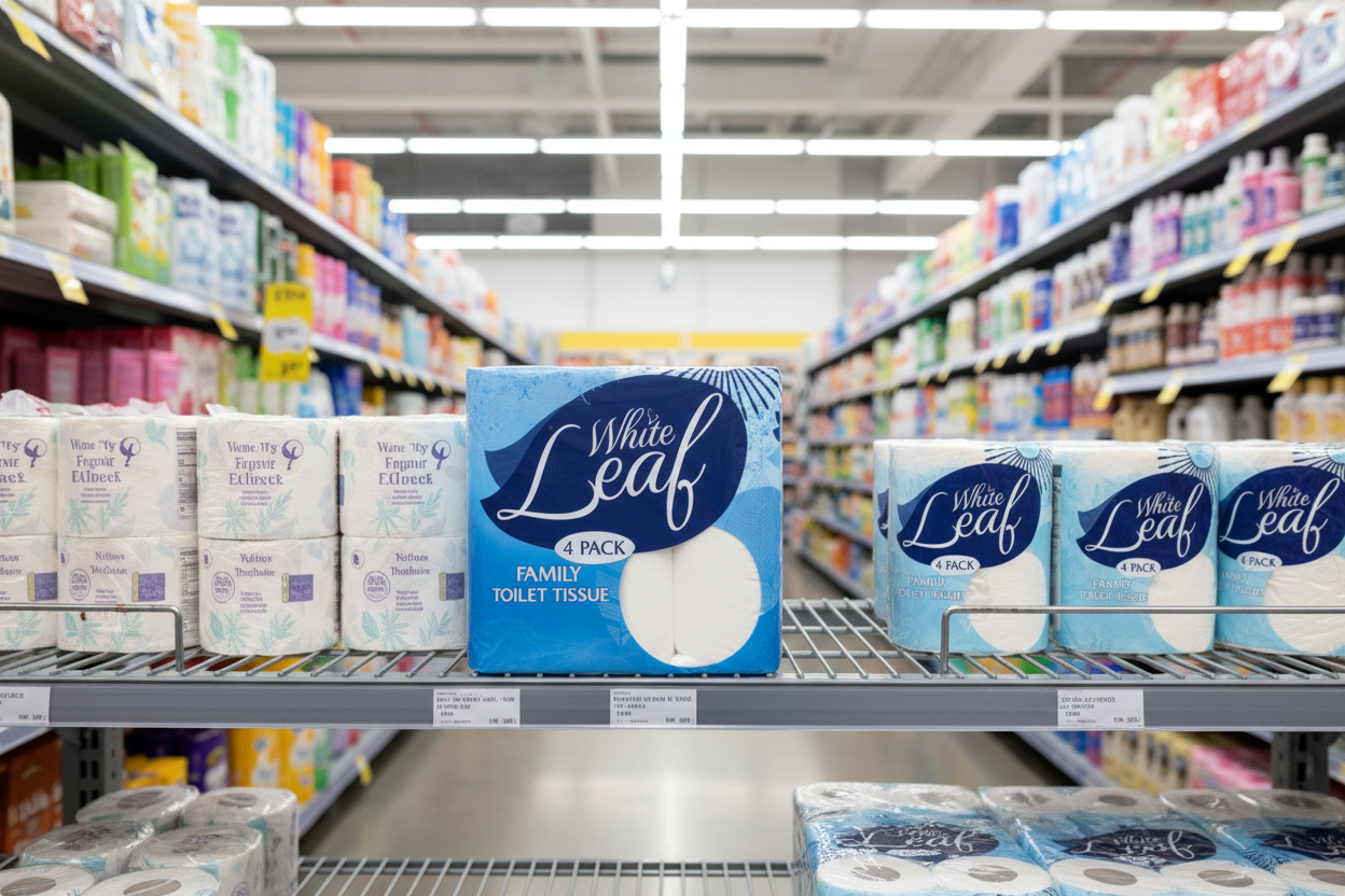 10 x White Leaf 4 Roll