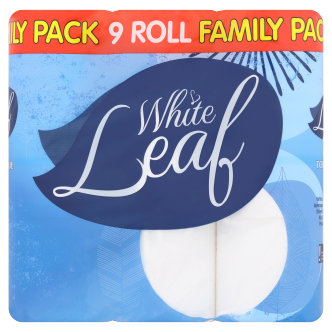 5 x White Leaf 9 Family Toilet Tissue