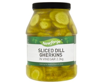 2 x Newforge Sliced Dill Gherkins In Vinegar 2.3Kg