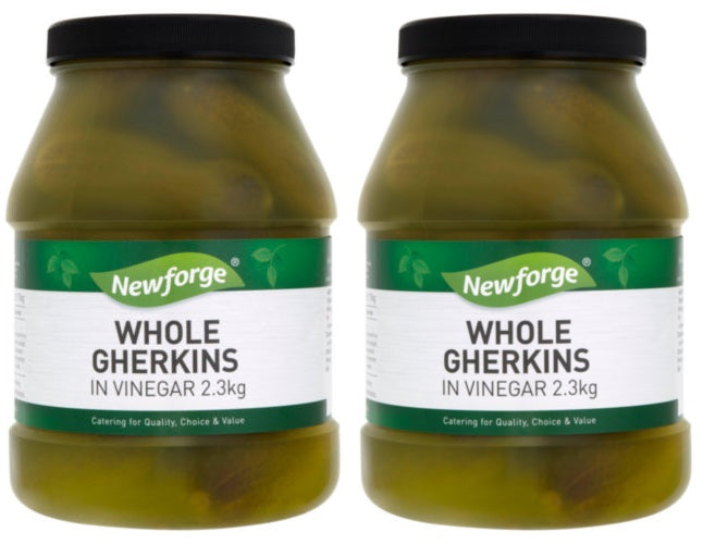 2 x Newforge Whole Gherkins In Vinegar 2.3Kg