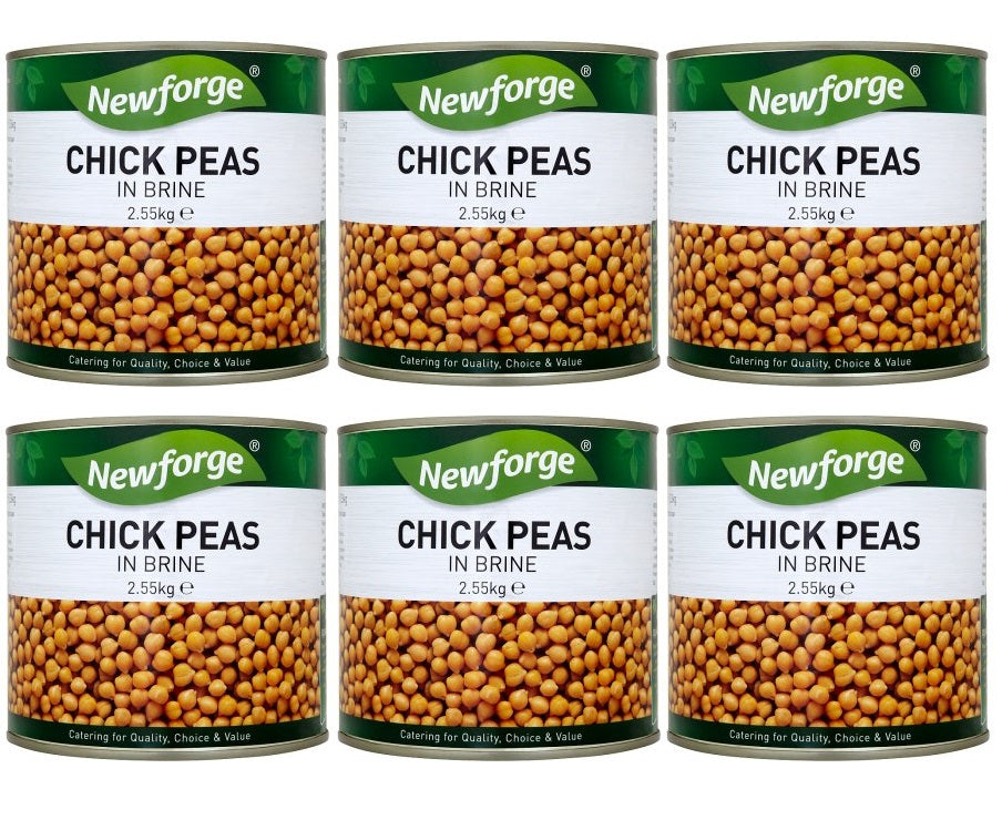 6 x Newforge Chick Peas In Brine 2.55Kg