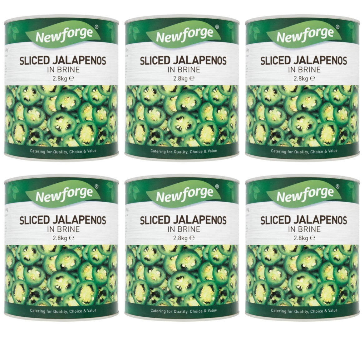 6 x Newforge Sliced Jalapenos In Brine 2.8Kg