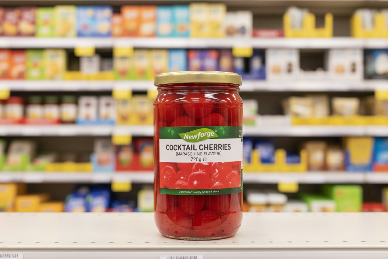 6 x Newforge Cocktail Cherries Maraschino Flavour 720G