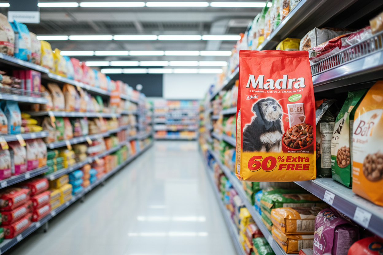 4 x Madra Adult Roast Beef & Vegetables 2.5Kg Plus 60% Extra Free