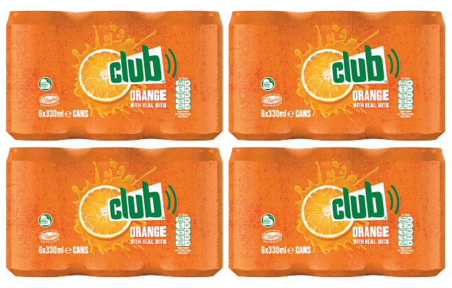 4 x Club Orange Cans 6X330Ml